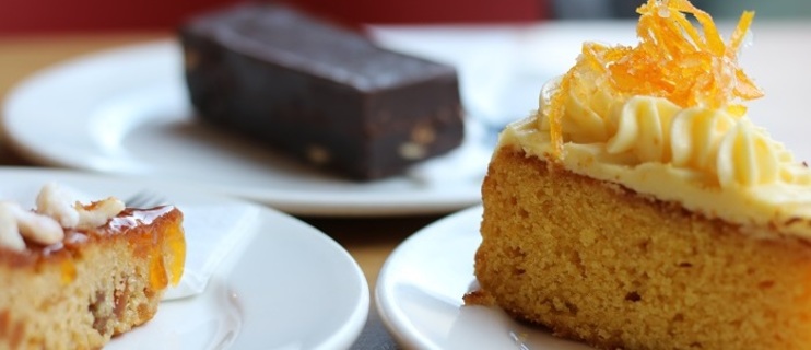 Postres de la cafetería Loudons en Edimburgo